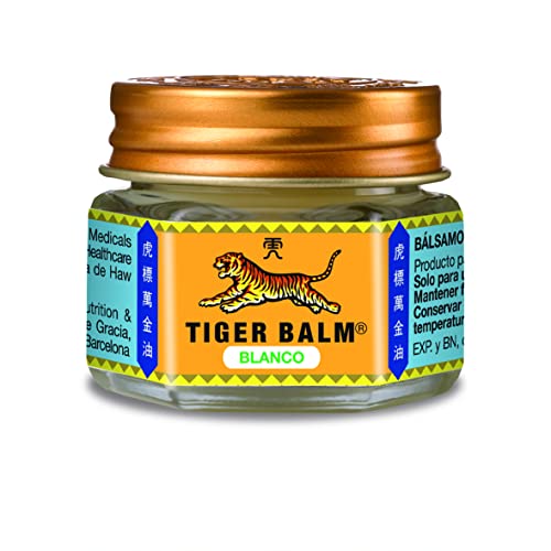 TIGER BALM BLANCO - Bálsamo de Tigre Efecto Frío - Producto para Masaje a Base de Mezclas de Ingredientes Herbales - para Uso Externo - 19g