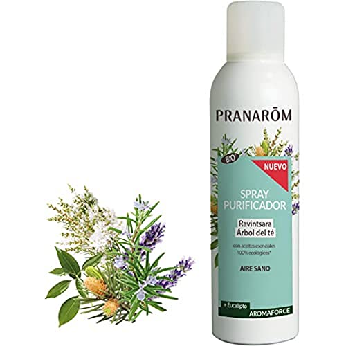 PRANARÔM - Aromaforce - Spray Purificador Ravintsara/Árbol del Té + Eucalipto Bio - Color Ravintsara -150ml.