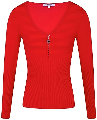 Morgan 222-menza Suéter pulóver, Rojo Escarlata, S para Mujer