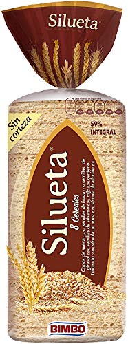 Silueta - Pan de Molde Integral Sin Corteza 8 Cereales, 450 g