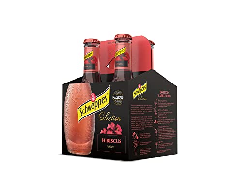 Schweppes Selection Tónica Hibiscus, Bebida Refrescante - Vidrio, Pack 4x20cl