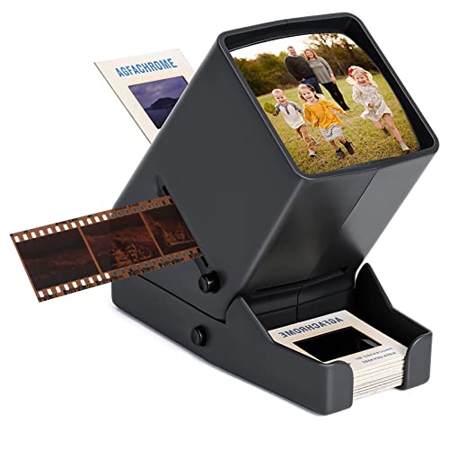 Visor de Diapositivas y Negativos de 35 mm, LED Visor de películas con de 3X Aumento, Desktop Film Viewer