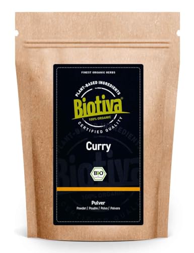 Biotiva Curry fino orgánico - 250g - intenso y puro - de primera calidad - según una antigua receta india - sin potenciadores del sabor ni aditivos artificiales - ingredientes 100% ecológicos