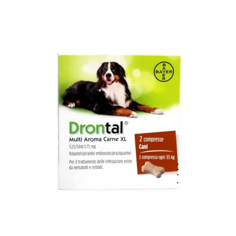 CentroVete Bayer Desparasitario antiparasitario Multi Aroma XL para perros comprimidos (2 CPR) - combate los principales parásitos intestinales