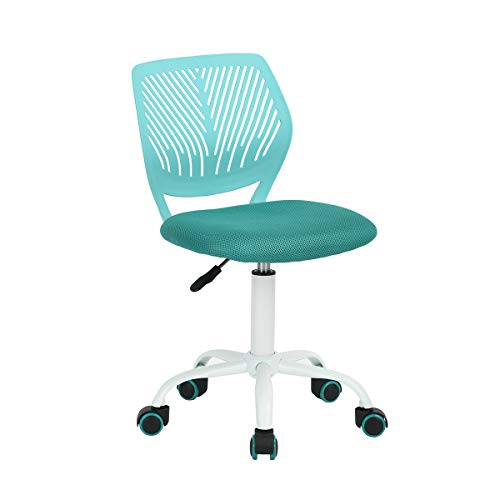 Silla de oficina Carnation con asiento de tela ajustable con ruedas, color verde