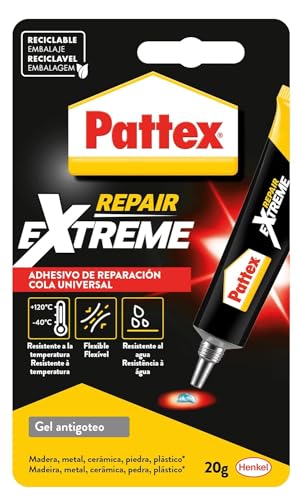 Pattex Repair Extreme, pegamento multiusos que no contrae, pegamento resistente a las vibraciones, pegamento extrafuerte para interiores y exteriores, 1 x 20 g, tubo