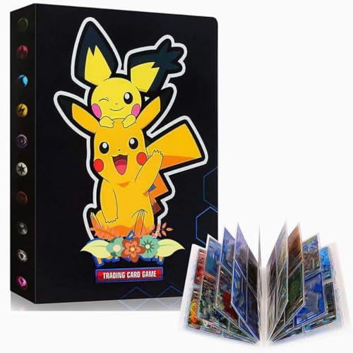 Album para Pokemon Cartas, Álbum almacenamiento de Cartas Coleccionables, Album Cromos, Carpeta de Tarjetas, 30 páginas 240 Tarjetas Capacidad