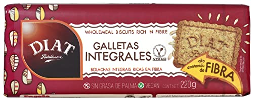 DIAT Radisson - Galletas Integrales con Fibra | Vegan y Muy Bajas en Sal | con Azúcar Moreno | Galletas sin Huevo y sin Lactosa | Alto Contenido en Fibra