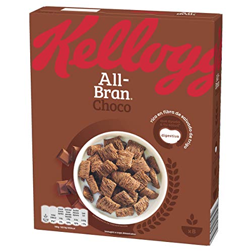 Kellogg's All-Bran Choco Almohadillas de Cereales, de Trigo Integral, 375g