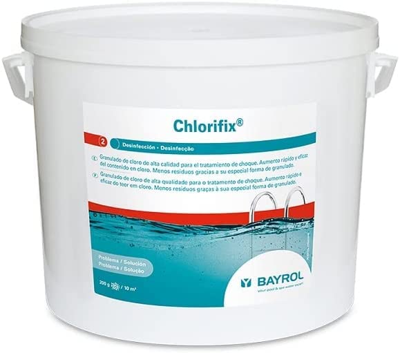 CHLOriFIX - BAYROL- Cloro granulado accion rápida 5Kilos- con Llavero abrebotellas SUMABI-