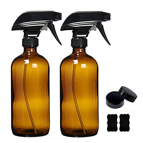 Afufu Pulverizador Cristal, Vaporizador Spray, Botella Pulverizador con Gatillo, Botes Spray Vacios para Aceites Esenciales, Limpieza, Plantas(2 x 500mL)