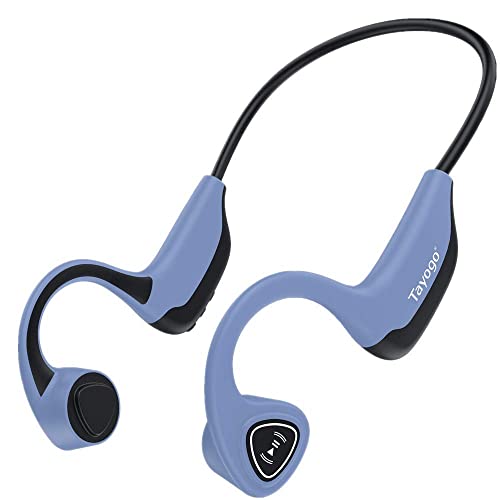 Tayogo S5 Auriculares Bluetooth de conducción ósea, con Reproductor de MP3 de 8 GB, Bluetooth 5.0 para iOS Android Smartphone PC, micrófonos Integrados, Auriculares Deportivos para Correr (Blue)
