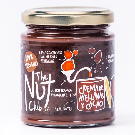 Crema de avellanas y cacao 225 gr. The Nut Club | 100% Vegana, sin azúcares añadidos y con avellanas nacionales