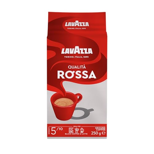 Lavazza Qualità Rossa, Café Molido, 250g, también para Cafeteras Italianas o de Pistón