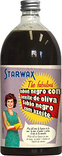 Starwax The Fabulous Jabón Negro 1Litro - Limpiador Multiusos, Desengrasante natural, Friegasuelos, Quitamanchas y Abrillantador. Concentrado, con aceite de oliva