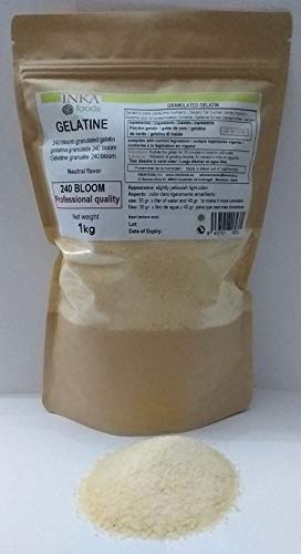 Gelatina 240 bloom grado profesional, sabor neutro - 1kg