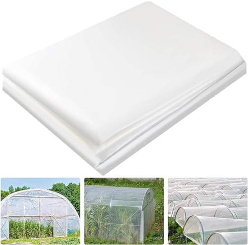 KAHEIGN 2 x 10m Plasticos Para Invernaderos, Espesar Polietileno De Efecto Invernadero De Plástico Transparente De Protección De Las Plantas Láminas De Cubierta De La Película Al Aire Libre Jardín