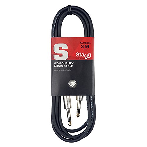 Stagg SAC3PS DL - Cable para instrumentos (simétrico, 3 m) color negro