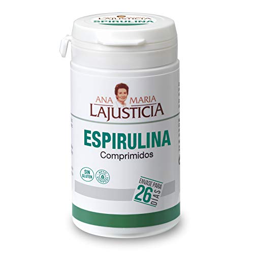 Ana Maria Lajusticia - Espirulina – 160 comprimidos fuente de proteínas, vitaminas y minerales. Detox y saciante. Apto para veganos. Envase para 26 días de tratamiento.