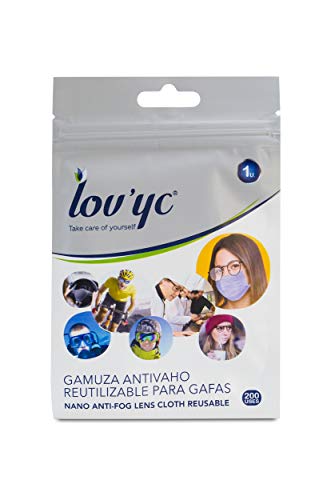 Lovyc LOV YC Gamuza ANTIVAHO Reutilizable para Gafas 1 U, 200 usos, Estándar, Único
