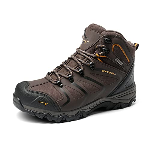 NORTIV 8 Botas de Montaña Zapatos de Senderismo Hombres Zapatillas Trekking Impermeables Ligeros al Aire Libre MARRÓN NEGRO 160448_M-E Talla 43 (EUR)
