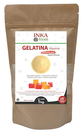 INKAFOODS Gelatina granulada grado profesional, sabor neutro - 1kg