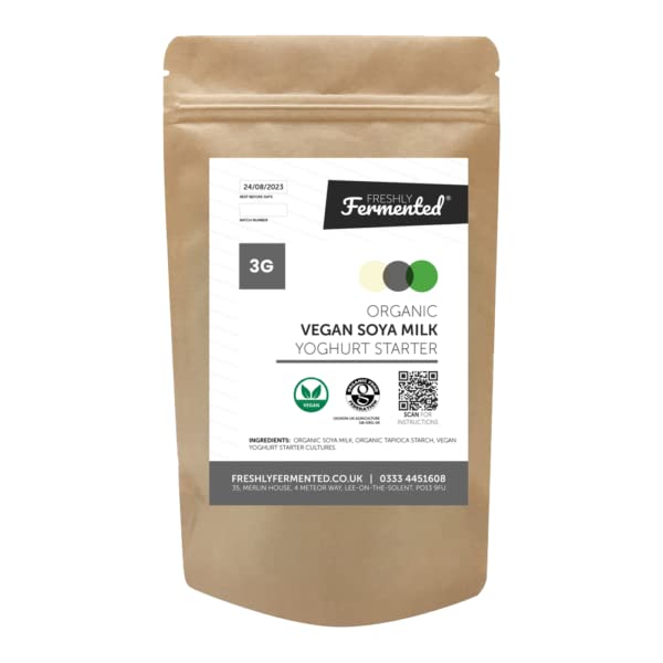 Freshly Fermented - Cultivo de yogur vegano liofilizado certificado orgánico, SOYA