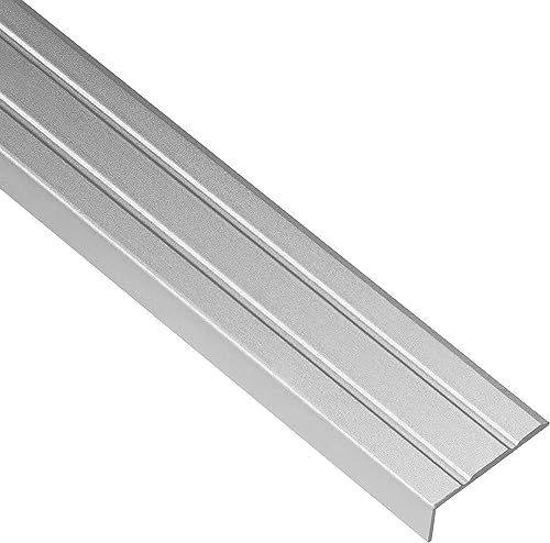 GedoTec 1 metro - perfiles de borde en aluminio anodizado y antioxidante - perfil de esquina de 25 x 8 mm para un acabado de escalera de para sus escalones - instalación fácil para pegar al piso