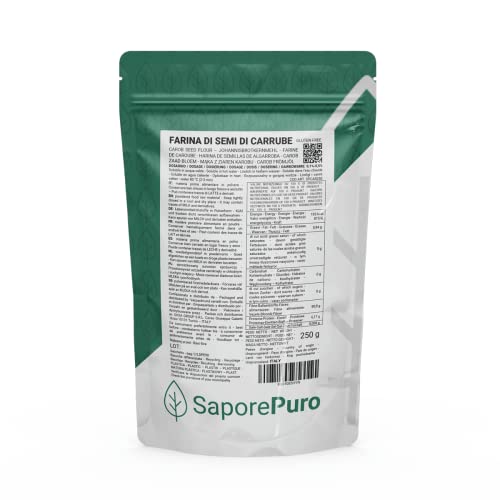 Saporepuro Harina de semillas de algarroba 250 gr – Ideal para helados y sorbetes
