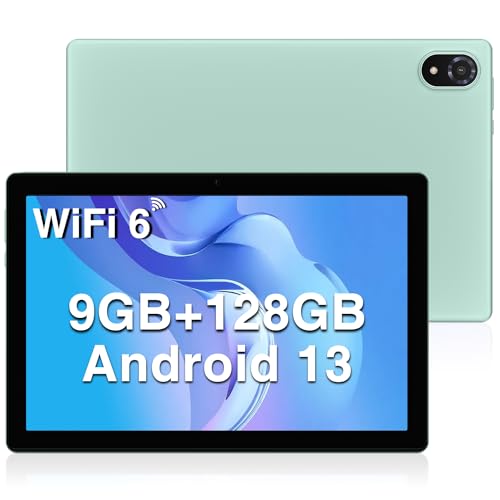 DOOGEE U10 Tablet, WiFi 6 Tablet Android 13, 9GB RAM+128GB ROM, Tablet 10.1 Pulgadas 1280 * 800 IPS, Face ID, Bluetooth 5.0, 5060mAh, OTG, TÜV Rheinland, Tablet PC, 8MP+5MP, Verde