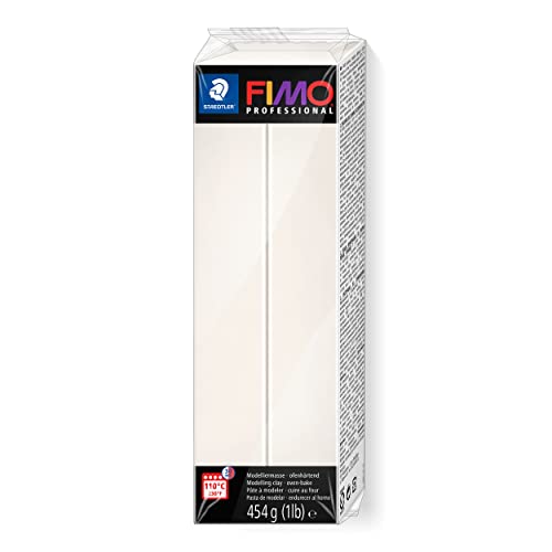 STAEDTLER 8041-03 FIMO Professional - Arcilla polimérica para modelar de secado al horno. Pastilla 454 g, color porcelana semi-opaca