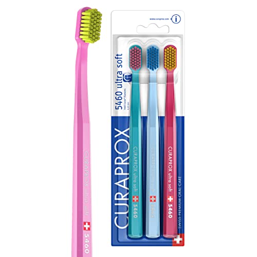 Curaprox CS5460PACK - Ultra suave Cepillo de dientes, 3 unidades, colores aleatorios