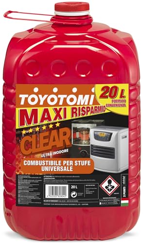 Toyotomi CLEAR20L Ultra Inodoro, Combustible compatible con todas las estufas eléctricas o mecánicas, Excelencia Japonesa, Ahorro máximo 20 litros