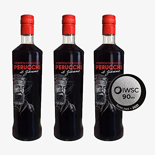 Vermouth Perucchi Il Giovane - Pack de 3 Botellas de Vermut Rojo de 1L - Primer Vermut 100% Elaborado en España - Vermouth Rosso Joven Sin Envejecimiento - Receta Artesana y Casera