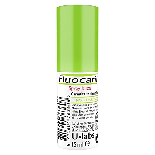 Fluocaril Spray Bucal 15 ml con aroma a menta para un aliento fresco y duradero