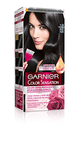Garnier Color Sensation - Tinte Permanente Ultra Negro 1.0, disponible en más de 20 tonos