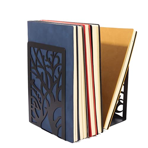 Sujetalibros de árbol – Sujetalibros de hierro resistente para libros pesados, sombra de árbol | Extremos de libros de metal diseño artístico para revistas, libros, juegos, catálogos, enciclopedias