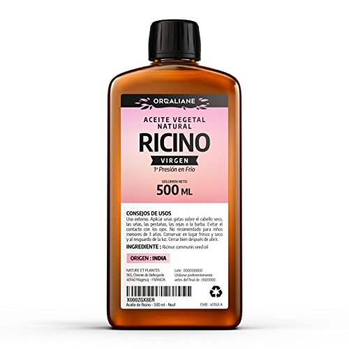 Aceite de Ricino 500 ml - 100% virgen - 1a presión en frío - Ricinus Communis