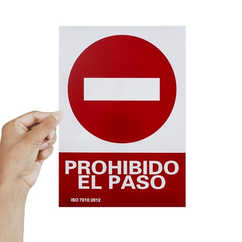 CABLEPELADO Señal Prohibido El Paso, Señal de No Acceso, Cartel de Entrada Prohibida, Placa de Prohibición de Paso, Letrero de No Entrar, PVC 0.7 mm, 40 x 30 cm