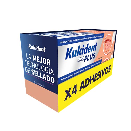 Kukident Adhesivo para prótesis dentales Efecto Sellado 4x40 g (Total: 160gr)