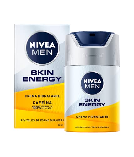 NIVEA MEN Skin Energy Crema Facial Hidratante (1 x 50 ml), crema para hombres con cafeína y guaraná, crema hidratante para reducir los signos del cansancio