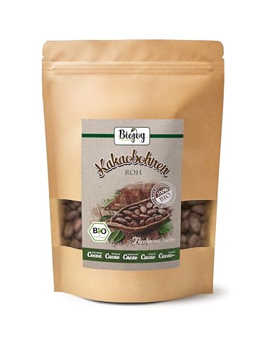 Biojoy Granos de Cacao crudos BÍO (500 gr), granos enteros, sin azúcar, Theobroma cacao