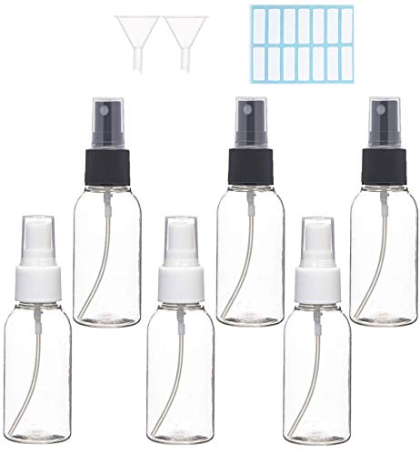 50ML Bote Spray Pulverizador Pequeño Vacio, Botellas Aerosol Vacío Plástico, Transparente Atomizador Rellenables de Viaje Conjunto de Botellass Spray Bottle