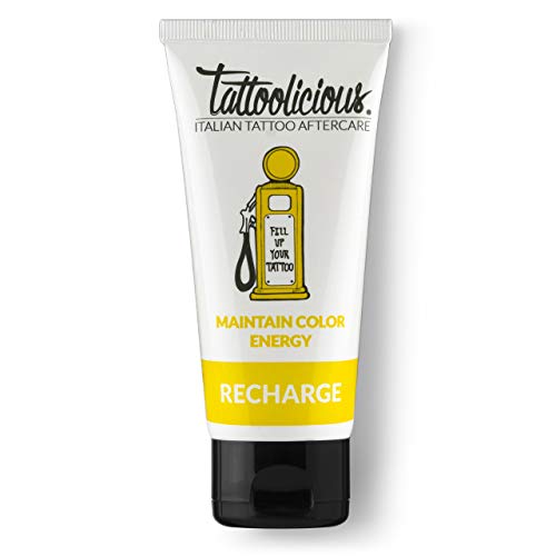 Tattoolicious RECHARGE - Crema de mantenimiento para tatuajes, revitalizante, específica, con ingredientes bioactivos, 100 ml