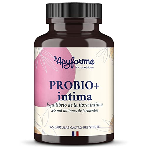 Apyforme - Probio+ Intima - Probioticos Mujer Flora Intima - Hasta 40 Mil Millones de UFC/día - 4 cepas Lactobacillus Reuteri, Rhamnosus Crispatus y Acidophilus - 100% Francés