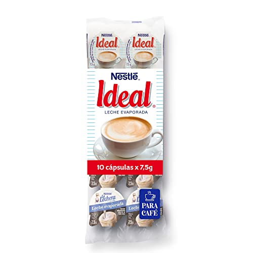 Nestlé Ideal - Leche evaporada semidesnatada en porciones - Caja de leche evaporada 24 x 10 x 0.075 g