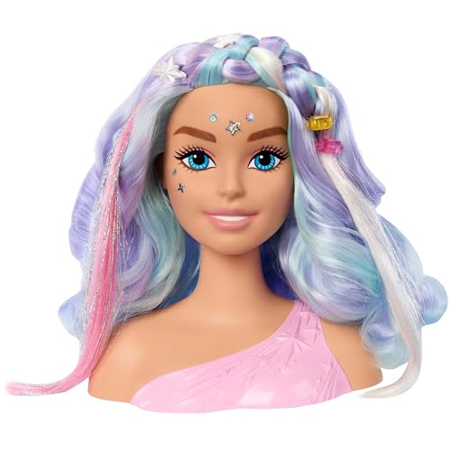 Barbie Cuentos de Hadas Cabeza para peinar de muñeca con Accesorios para el Pelo, Juguete +3 años (Mattel HMD82)