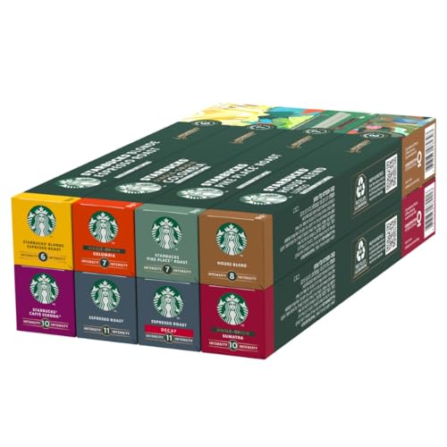 STARBUCKS Paquete Variado de Nespresso, 8 Sabores, Cápsulas de Café 8 x 10 (80 Cápsulas) - Exclusivo en Amazon