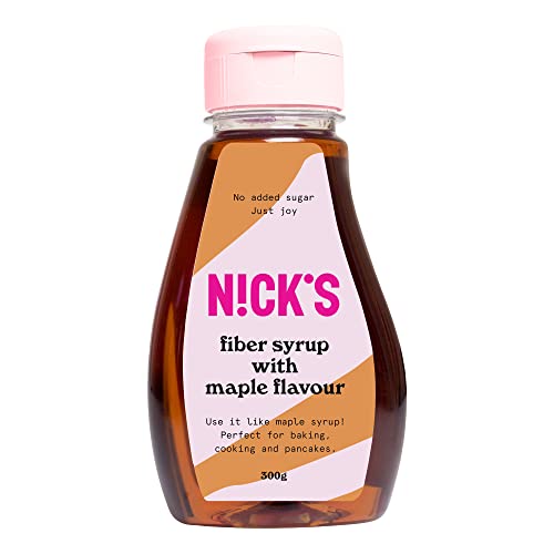 NICKS Fiber Syrup (300g) Siropes de fibra con sabor a Arce sin azúcar añadido | Edulcorante alternativo de azúcar | Sin gluten