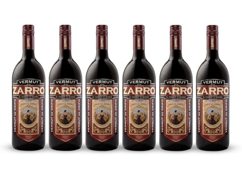Vermut Zarro Rojo Alc. 15% vol. (6 botellas de 1 L. + 6 vasos de cristal Zarro).
